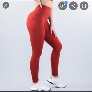 Alphalete Meridian Pocket Leggings Redwood